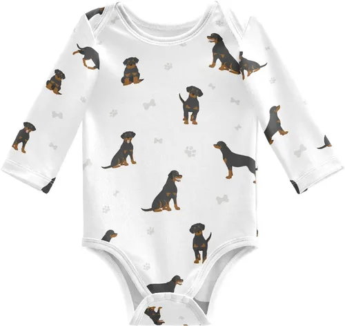 Vista 24 de vvfelixl Body de bebé negro Pug blanco manga larga algodón ropa de bebé para niños niñas 0-24 meses Multi1