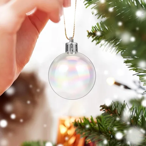 Vista 7 de Abaodam 12 bolas de Navidad de adorno iridiscentes, bolas iridiscentes para árbol de Navidad, bolas de Navidad iridiscentes, esferas colgantes