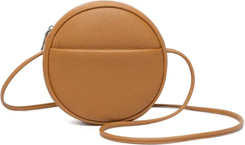 Vista 30 de Bolso circular para mujer, bolso cruzado redondo con cremallera Verde militar/nailon