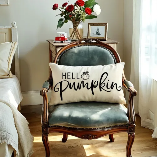 Vista 2 de 7COLORROOM Fundas de almohada Happy Thanksgiving Cosecha de otoño (negro, 12 x 20 pulgadas)