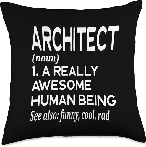 Vista 5 de Architect Gifts for Men Women Work Boss by RJ Architect Definition Funny Architecture Building - Almohada de 16 x 16 pulgadas, multicolor