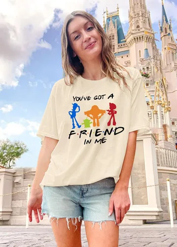 Vista 4 de Camiseta mágica con texto en inglés "You've Got a Friend", camiseta mágica con estampado de letras divertidas, camisetas de manga corta