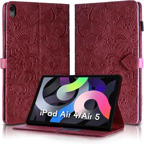 Vista 14 de Funda para tablet iPad Air de 11 pulgadas, diseño de diente de león con soporte para lápiz Apple, cierre magnético y recortes precisos, compatible