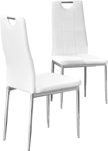 Vista 6 de Best Master Furniture Juego de 2 sillas de comedor de cristal, color negro