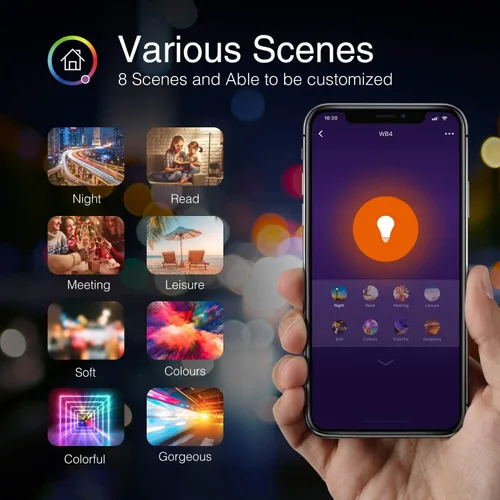 Vista 6 de Beantech - Bombilla inteligente, bombillas WiFi, bombilla que cambia de color, bombillas inteligentes funcionan con Alexa y Google Assistant