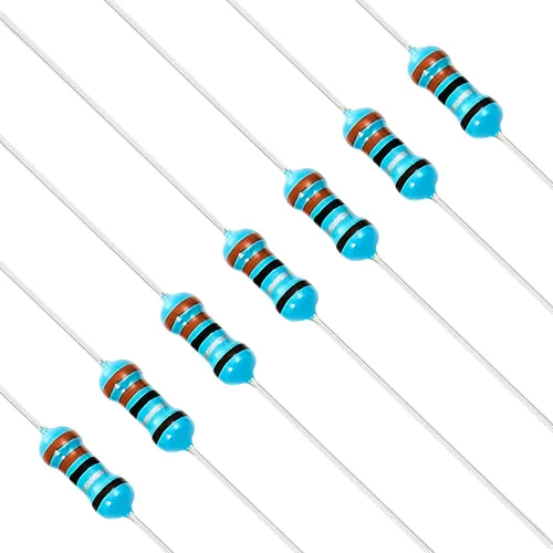 Vista 77 de Chanzon 100 piezas 1 Ω ohm Resistencia 1/4 W (0.25 W) Resistencia fija de película metálica 0.01 ±1% Tolerancia 1R MF Resistencias de agujero