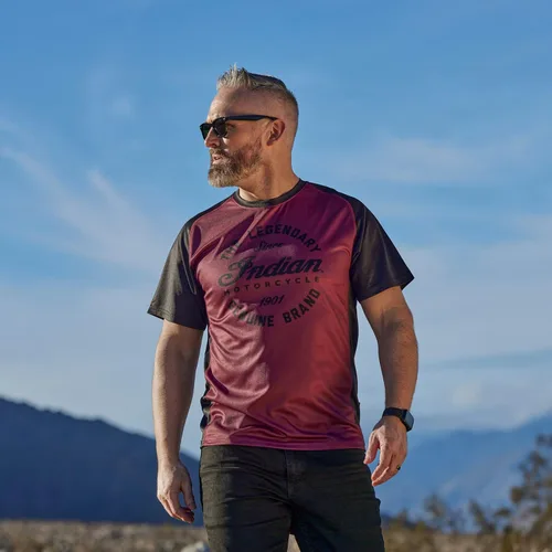 Vista 3 de Indian Motorcycle Camiseta Script Icon Performance para hombre, Port, 100% poliéster, protección UV - 2833266