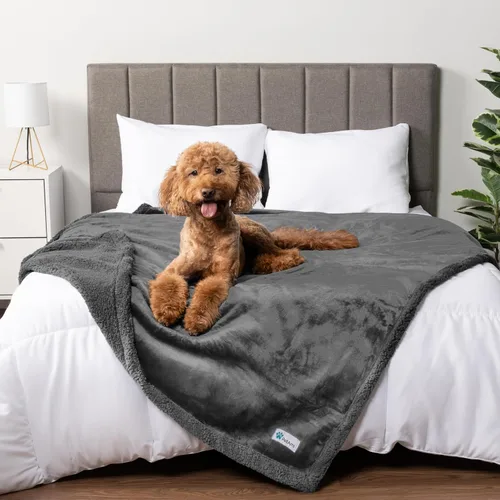 Vista 28 de PetAmi - Manta impermeable para perros medianos, cachorros, gatos pequeños Manta de forro polar suave para mascotas para sofá Cubierta gruesa