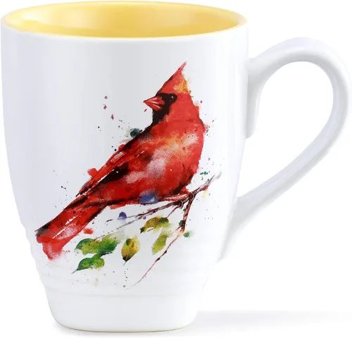 Vista 8 de Dean Crouser colección de taza de porcelana con diseño de acuarelas, bluebird