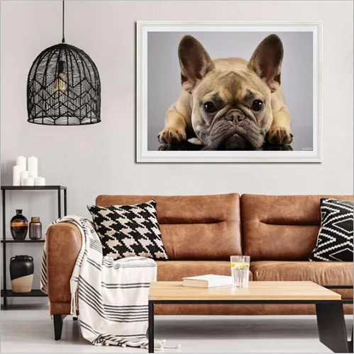 Vista 3 de QAZWSX Kits de pintura de diamantes 5D para adultos, arte de diamantes de taladro completo, Bulldog francés, pintura de diamantes de imitación