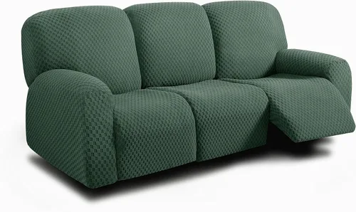 Vista 19 de ULTICOR Fundas de sofá reclinable de 8 piezas, fundas elásticas de jacquard para sofá reclinable de 3 cojines, fundas deslizables gruesas, suaves