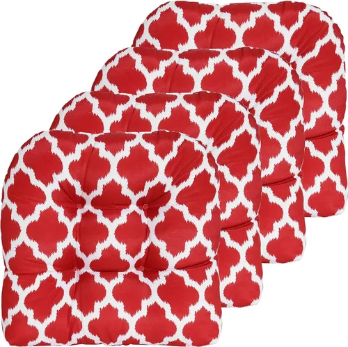 Vista 26 de Sweet Home Collection - Cojines para silla de patio y exterior, almohadillas prémium con relleno grueso y cómodo de fibra, mechones, 19 x 19 Negro