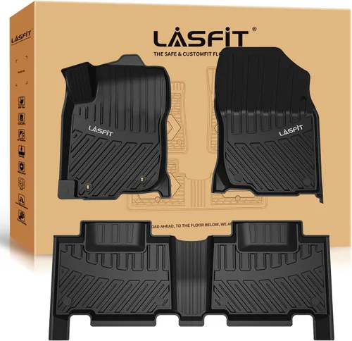 Vista 18 de LASFIT Alfombrillas de suelo para Toyota Tacoma 2024-2026 de doble cabina a gas (solo compatible con manual Tran), forros de suelo de TPE para todo
