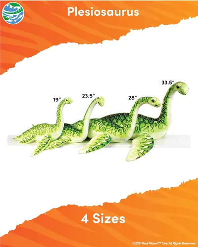 Vista 3 de Real Planet Juguete de peluche de dinosaurio de 19 pulgadas - Plesiosaurio azul, dinosaurio de peluche de bebé, (23.5 pulgadas de largo)