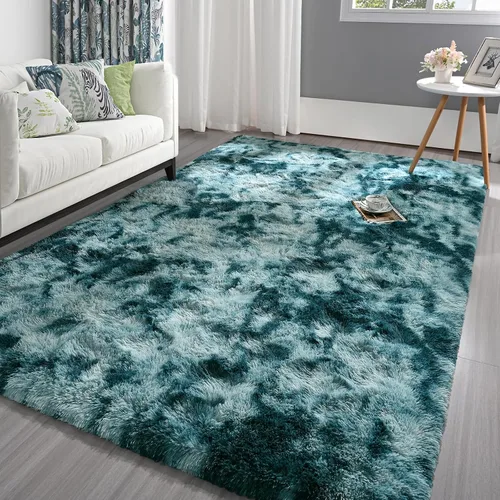 Vista 15 de Pettop Alfombra de Área Esponjosa Verde Profundo para Dormitorio Sala de Estar, 3x5 Pies Alfombras Shaggy de Felpa Super Suaves y Peludas para Niñas