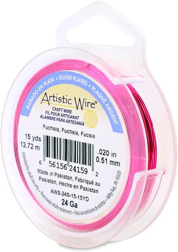 Vista 126 de Artistic Wire, Alambre de cobre de color chapado en plata de calibre 18, resistente al deslustre, amatista, 20 pies