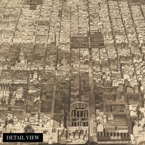 Vista 2 de HISTORIX Póster de mapa vintage de Filadelfia Pensilvania de 1857 – Mapa vintage de Filadelfia de 18.0 x 24.0 in – Vista de pájaro de Filadelfia PA