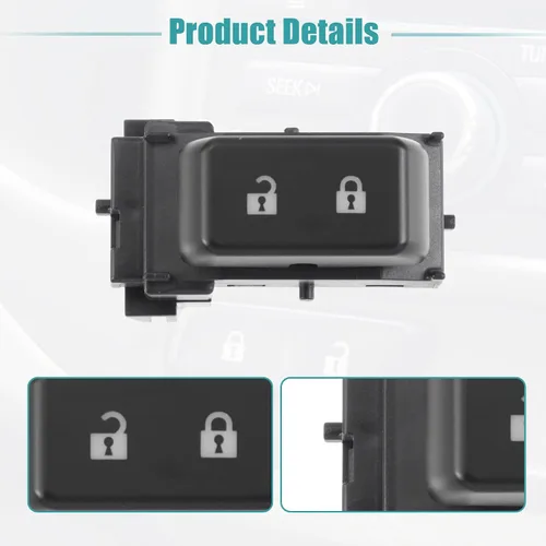 Vista 7 de ACROPIX Interruptor de bloqueo de puerta de automóvil de repuesto para Chevy Silverado 1500 - Paquete de 1 negro