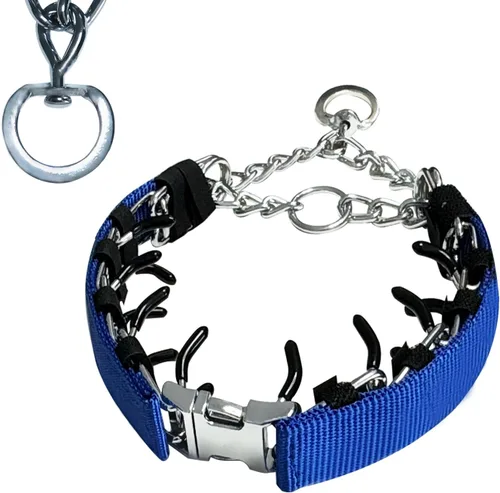 Vista 8 de Collar de entrenamiento de puntas para perros, soldadura de anillo giratorio, collar ajustable de entrenamiento para perros con hebilla de Negro