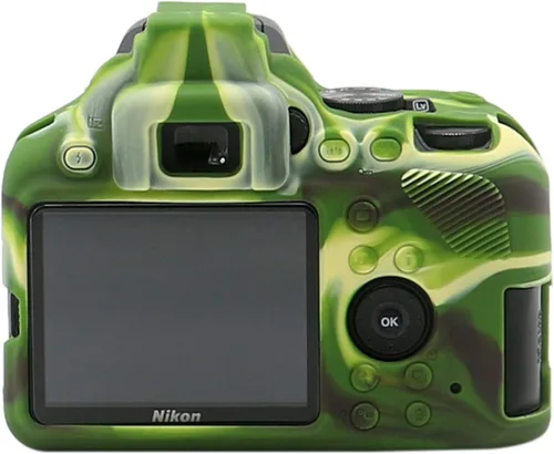 Vista 2 de TUYUNG - Funda de silicona D3500, carcasa protectora para cámara réflex digital Nikon D3500, color verde militar