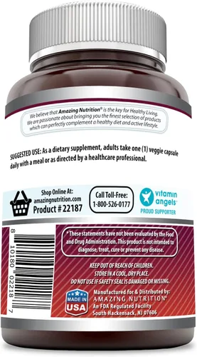 Vista 3 de Amazing Formulas Quercetina 500mg 120 cápsulas vegetales Suplemento – Sin OMG – Sin gluten – Apoya la salud y el bienestar general