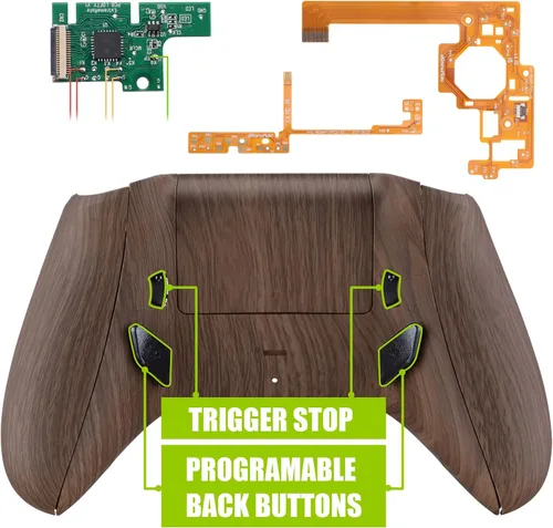 Vista 3 de eXtremeRate Lofty - Kit de parada programable para reprogramar y disparar, chips mod y carcasa trasera rediseñada y carriles laterales y botones
