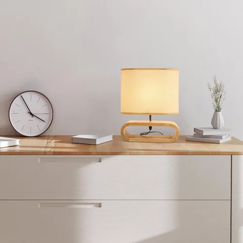 Vista 6 de Lámpara de Mesa, Lámpara de Mesita de Noche Tradicional, Lámpara de Escritorio, Lámpara Geométrica con Sombra para Sala de Estar, Dormitorio