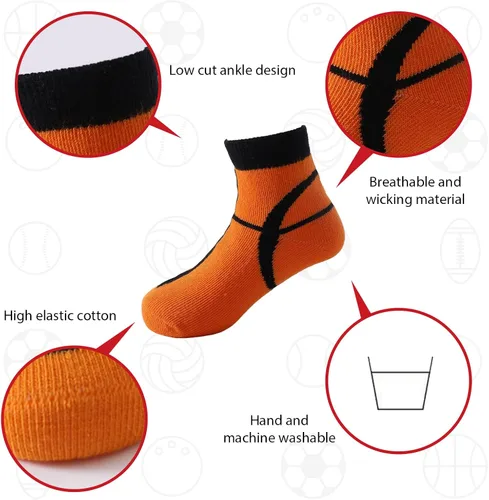 Vista 2 de Calcetines para bebé, béisbol, baloncesto, fútbol, fútbol, niños y niñas, con temática deportiva, para recién nacidos, Fútbol