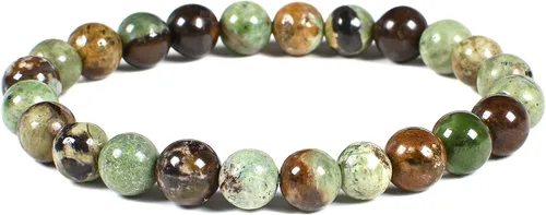 Vista 24 de Brazalete Justinstones de piedras semipreciosas, gemas de 8 mm, redondas, elástico, de 7 pulgadas, unisex Ojo de tigre azul de grado A