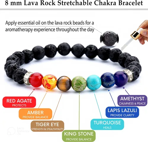 Vista 3 de 7 Chakra Necklace and Bracelet Set for women & men Orgone Healing Pendant with Adjustable Cord – Chakra Necklace and bracelet jewelry set for