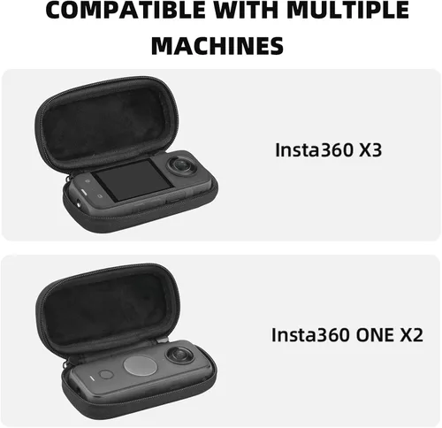 Vista 3 de BRDRC Funda de transporte para Insta360 X3, bolsa de almacenamiento portátil, funda protectora de lente, funda protectora de carcasa rígida de viaje