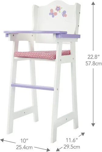 Vista 3 de Olivia's Little World - Silla alta para muñeca bebé princesa de lunares - Gris