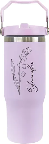 Vista 4 de Botella de gimnasio personalizada con asa Botella de agua de acero inoxidable de 30 onzas AISLADO DE DOBLE PARED Botella de agua escolar