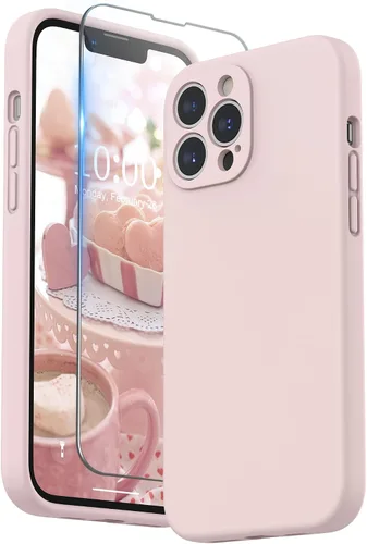 Vista 11 de SURPHY Funda compatible con iPhone 13 Pro Max con protector de pantalla, (protección de cámara + forro de microfibra suave), funda de silicona Negro