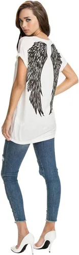 Vista 4 de FV RELAY Camisetas casuales de verano de manga corta con alas de ángel para mujer