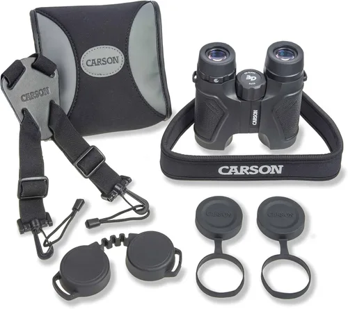 Vista 8 de Binoculares 3D de alta definición y a prueba de agua con vidrio de dispersión extra baja, de la marca Carson, negro High Quality Binoculars for