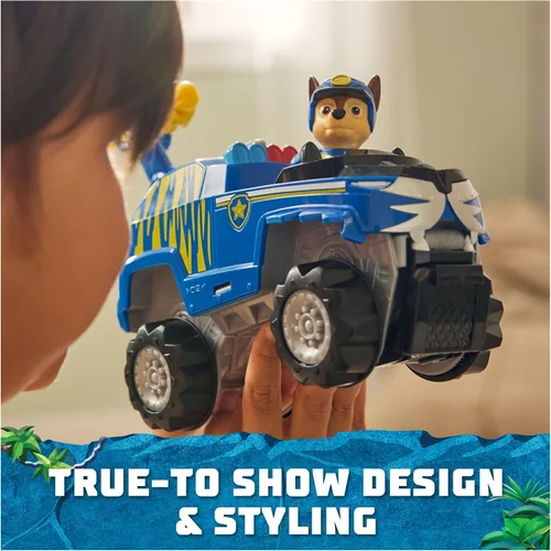 Vista 4 de Paw Patrol Jungle Pups, vehículo Chase Tiger, camión de juguete con figura de acción coleccionable, juguetes para niños y niñas a partir de 3 años