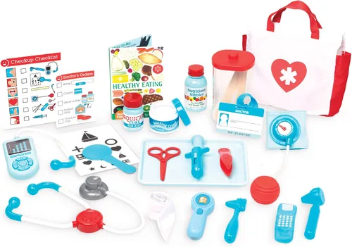 Vista 3 de Melissa & Doug Medical Play Bundle - Kit de dentista Super Smile de 25 piezas con dientes de gran tamaño y kit médico de 25 piezas con herramientas