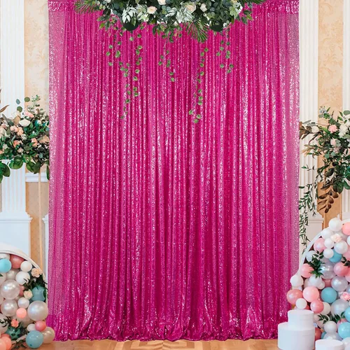 Vista 26 de ShinyBeauty Cortinas de lentejuelas 2 paneles de 2 x 8 pies, cortinas de fondo de fiesta verde azulado con purpurina para bodas, Navidad, Año Nuevo