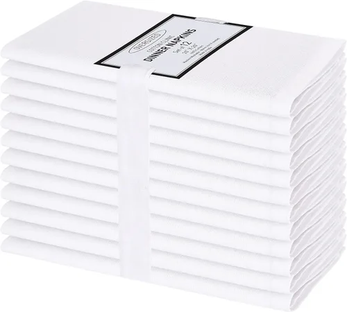 Vista 21 de Cotton Clinic Servilletas de tela 100% algodón extra grandes de 20 x 20 pulgadas, juego de 4 servilletas de mesa suaves y duraderas reutilizables