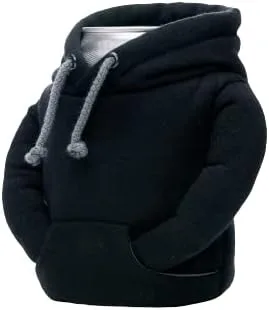 Vista 3 de Puffin - La chaqueta con capucha para bebidas, enfriador de latas aislante, negropeltre