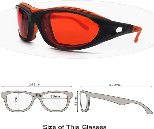 Vista 6 de JILERWEAR Profesional 180nm-540nm OD 6+ Violet/Blue/Green Laser Safety Glasses para 405nm, 445nm, 450nm, 473nm, 532nm láser ligero y diseño de moda