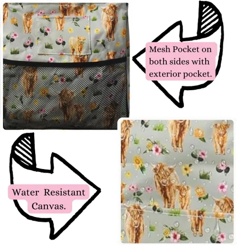 Vista 420 de NGIL Bolsa de comestibles reutilizable extra grande plegable de gran tamaño para comestibles, almacenamiento, picnic, playa, Estampado