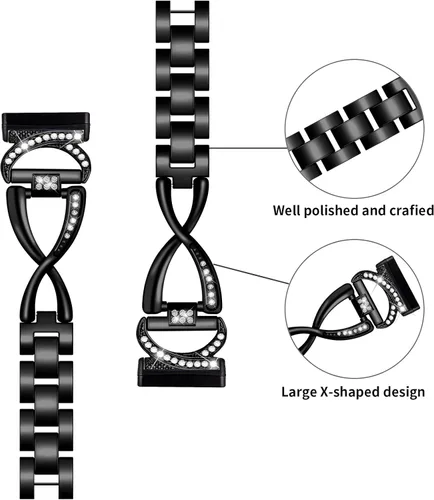 Vista 3 de RuenTech Compatible con correa de reloj Fitbit Versa 4/Versa 3, correa de metal ajustable de repuesto para Versa 4/Versa 3 accesorios de reloj