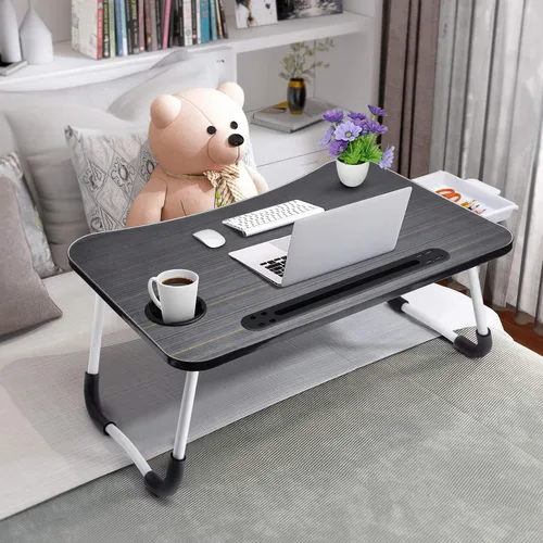 Vista 3 de Slendor Escritorio de cama para portátil y escritura con almacenamiento Negro