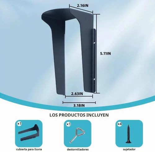 Vista 5 de Cubierta impermeable para timbre de puerta, protección antirreflejos, bloqueo de huellas dactilares, cubierta impermeable de metal negro