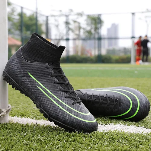 Vista 4 de Qzzsmy Tenis profesionales de fútbol para hombre para interiores y exteriores para competición entrenamiento atléticos para niños grandes