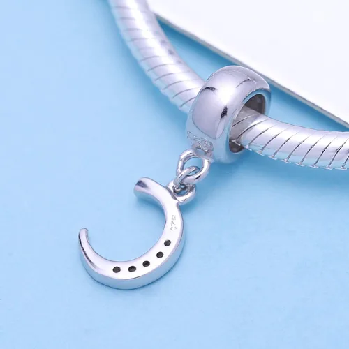 Vista 3 de SoulBeads - Colgantes de plata fina 0,925 de letra inicial, alfabeto A-Z. Dije con cristales compatibles con brazaletes europeos
