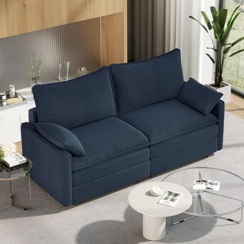 Vista 129 de Vesgantti Sofá modular de 108 pulgadas, cómodo sofá de nube con asiento profundo otomano movible, sofá modular en forma de L, sofás seccionales