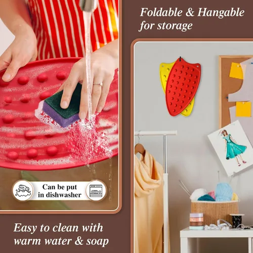 Vista 6 de Savina Almohadilla de silicona para tabla de planchar (paquete de 2). Almohadilla resistente al calor, versión más gruesa. Combinación perfecta